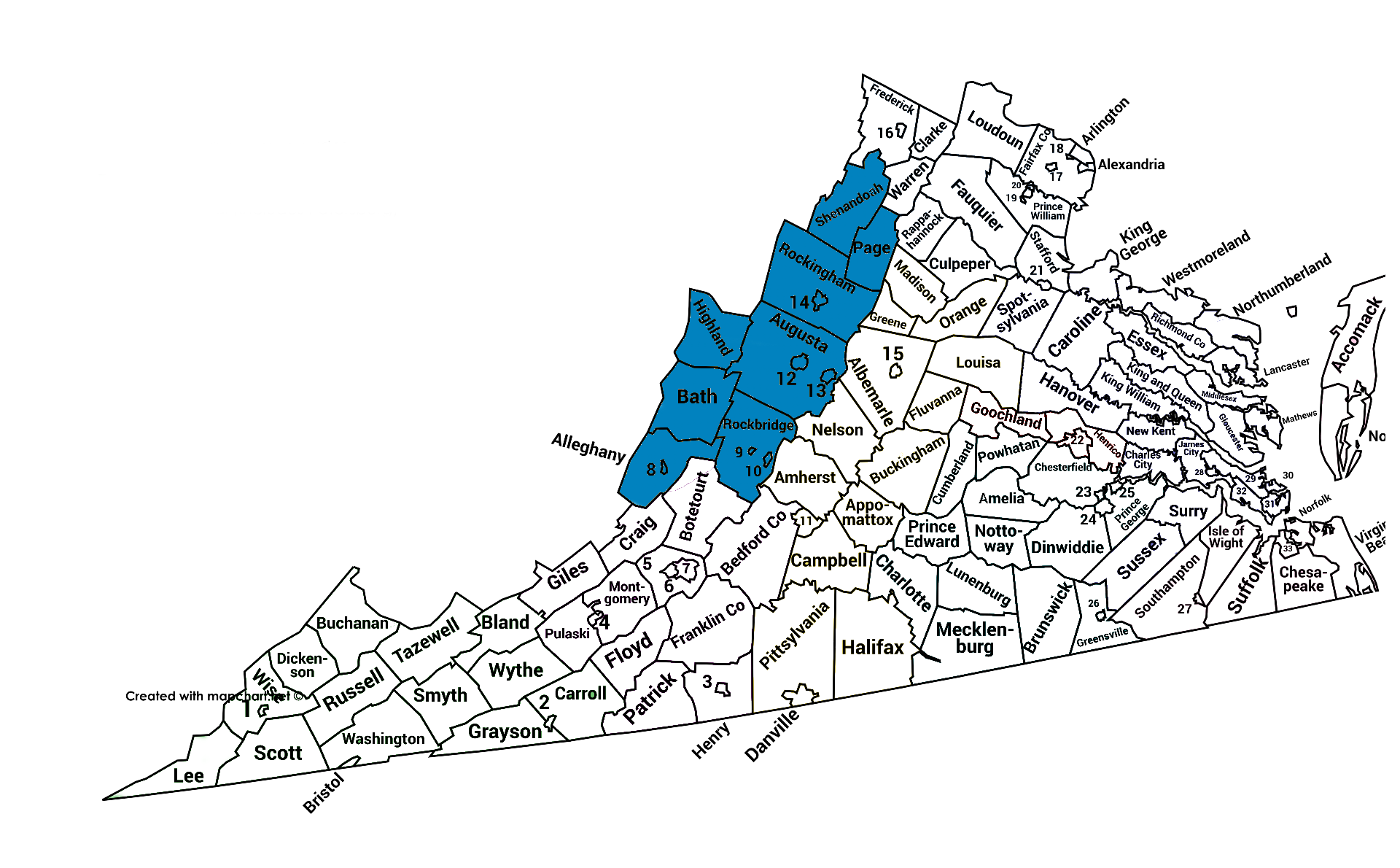 Kristina Fischbach Mapa del área